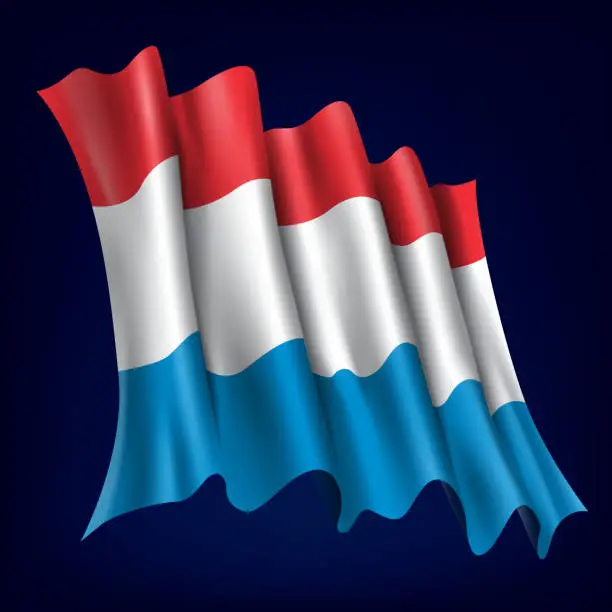 Vector illustration of Luxembourg, Luxembourgian Flag