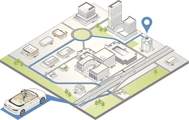 Vector illustration of GPS Navigation Illustration