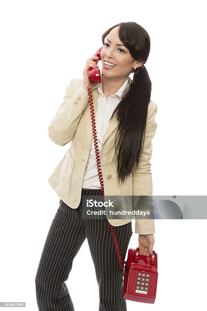 Jovem mulher de negócios fala no telefone Retro - Royalty-free 20-29 Anos Foto de stock