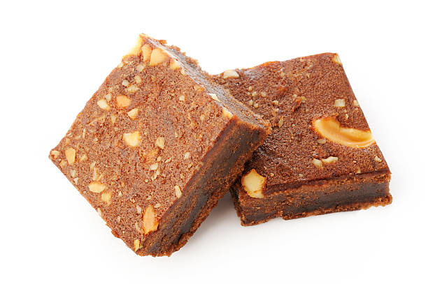 istock Brownies with cashew nuts on white background 453648663