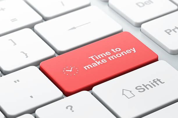 istock Clock and Time to Make money on keyboard 453651961