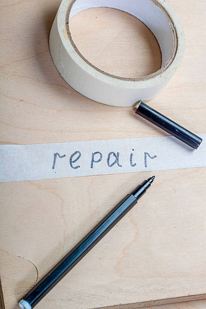 istock Construction adhesive tape, marker and inscription 453652397