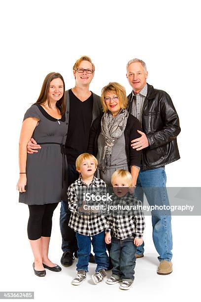 Family Of Six Isolated Stock Photo - Download Image Now - 6-7 Years, Adult, Blond Hair