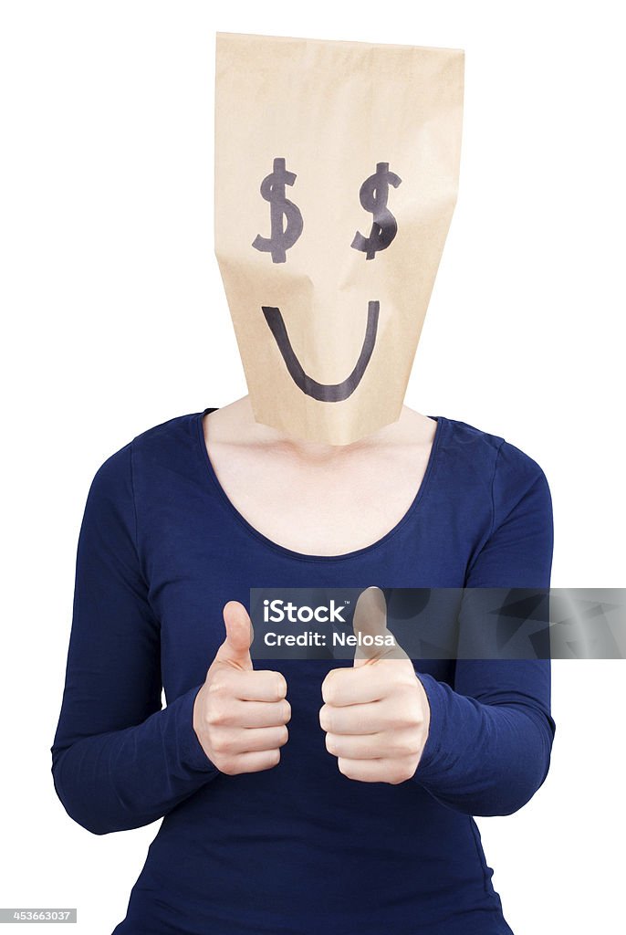 Felice segno di dollaro - Foto stock royalty-free di Adulto