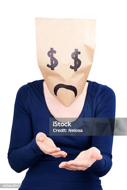 Ein Verzweifelter Dollartasche Stockfoto und mehr Bilder von Erwachsene Person - Erwachsene Person, Europäischer Abstammung, Finanzen