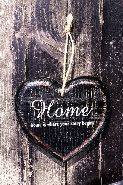 istock Heart shaped  decor sign desk Home country style 453663983