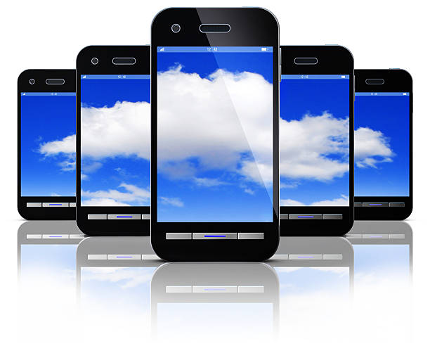 smartphones - anwendung imagens e fotografias de stock