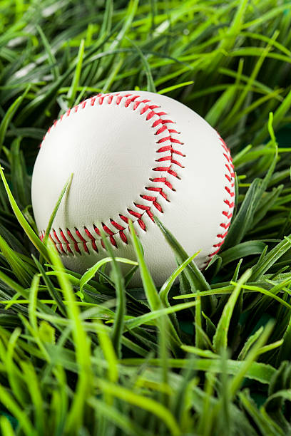 istock New White Baseball in green grass 453667457