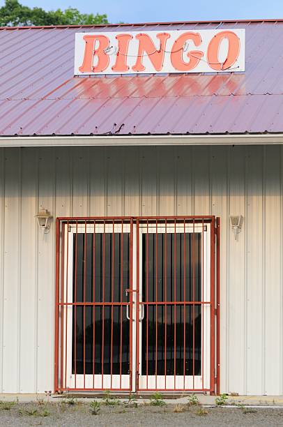 istock Bingo hall with locked door and sign 453680909