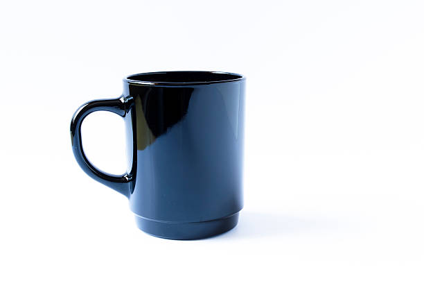 black coffee mug isolated on white background