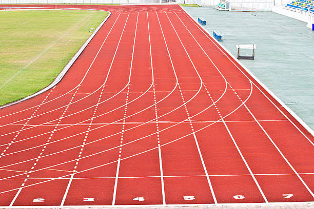 istock Start and Finish point of race track 453681851