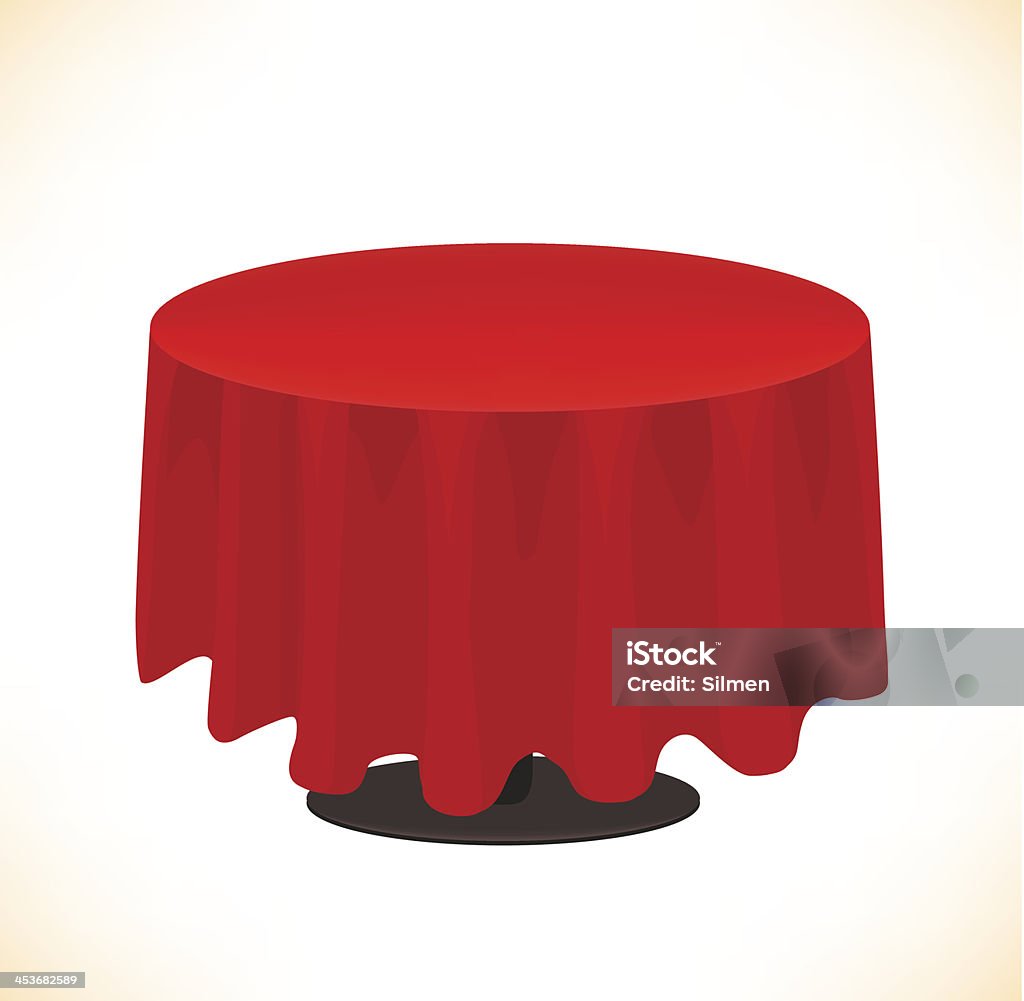 table rouge sur fond blanc. Nappe - clipart vectoriel de Nappe libre de droits