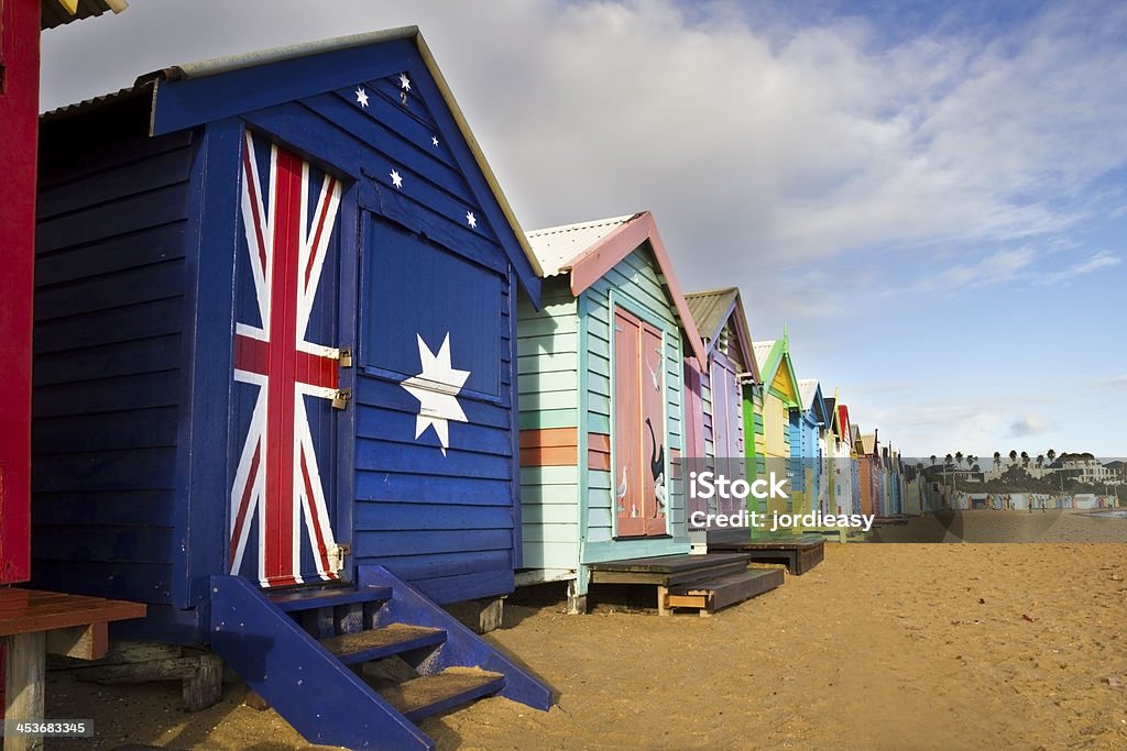 Aussies Brighton si bagna caselle - Foto stock royalty-free di Australia