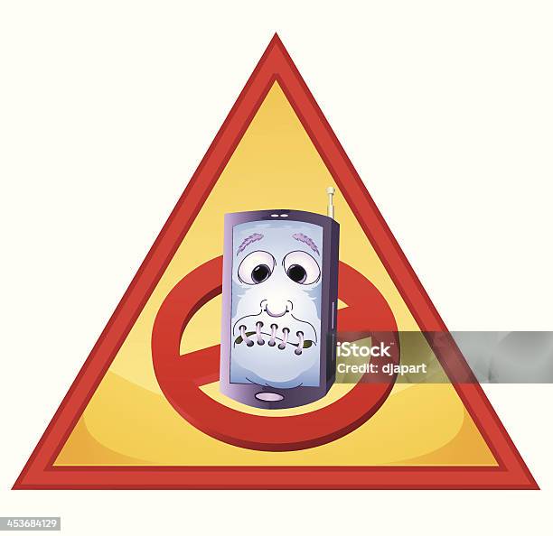 Ilustración de Handphone Dentro Del Triángulo Rojo y más Vectores Libres de Derechos de Alerta - Alerta, Amarillo - Color, Ilustración