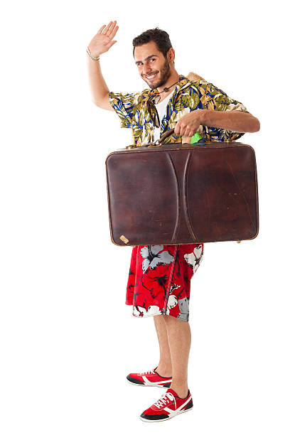 ya を参照してください。 - travel suitcase hawaiian shirt people traveling ストックフォトと画像