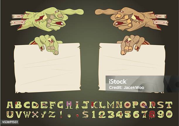 Mani Zombie - Immagini vettoriali stock e altre immagini di Halloween - Halloween, Carta, Carattere tipografico