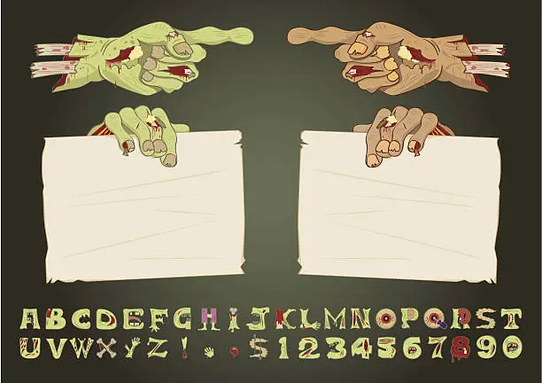 Vector illustration of Zombie Hands