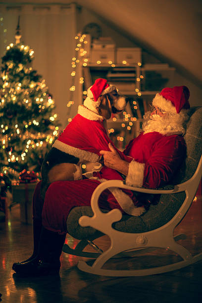 istock Santa Claus and his little helper 453693449