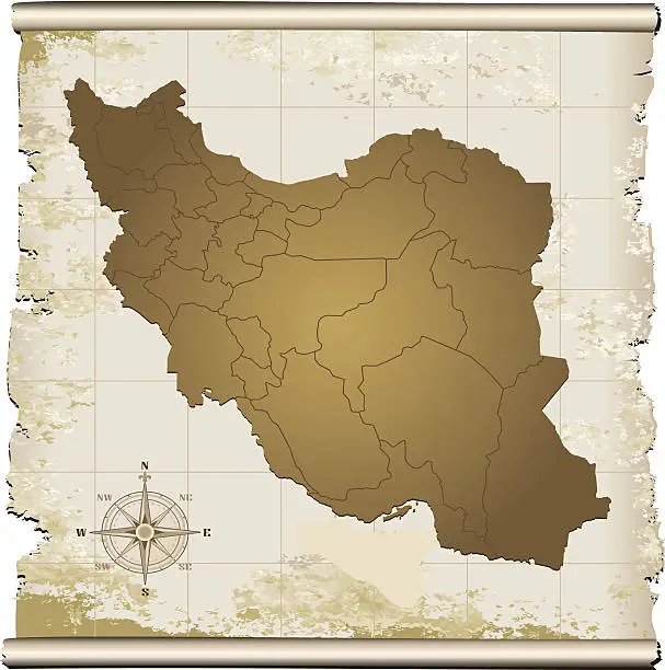 Vector illustration of Iran grunge map