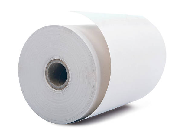 istock White roll of paper towel against white background 453720157