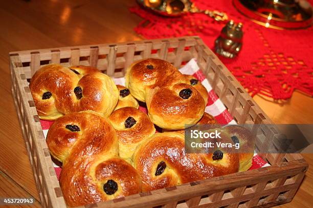 Swedish Lucia Buns Stock Photo - Download Image Now - Baked Pastry Item, Basket, Brown