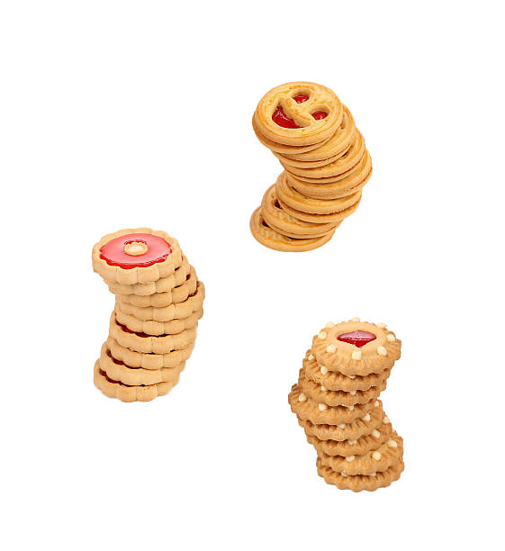 istock Three stacks of cookies with jam. 453723413