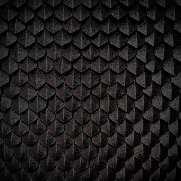 Dragon Skin Fantasy dragon skin from black scales scales stock pictures, royalty-free photos & images