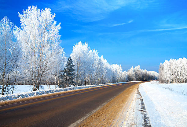 istock winter landscape with the road 453734835