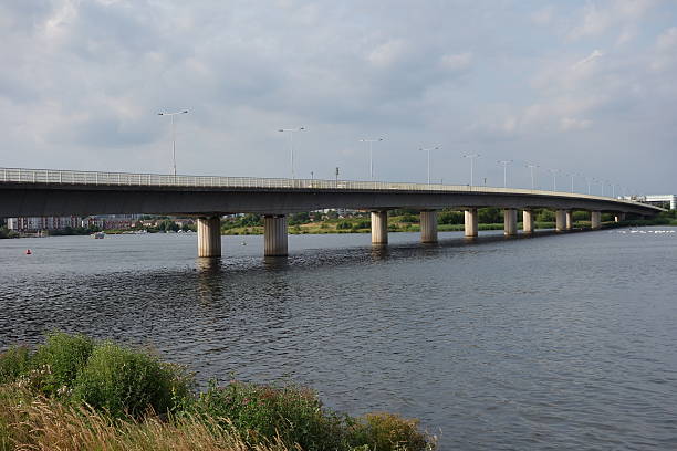 istock motorway bridge that crosses the river Taff 453735179