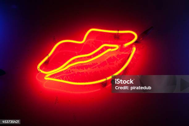 Neon Light Lips Stock Photo - Download Image Now - Sexual Issues, Prostitute, Pornography