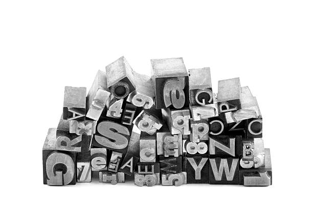 istock Metal letterpress printing blocks with clipping path 453738643