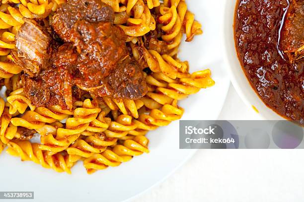 Fusilli Pasta With Neapolitan Style Ragu Meat Sauce Stock Photo - Download Image Now