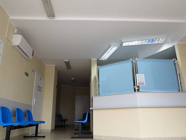 istock Blue stools in the waiting room 453739473