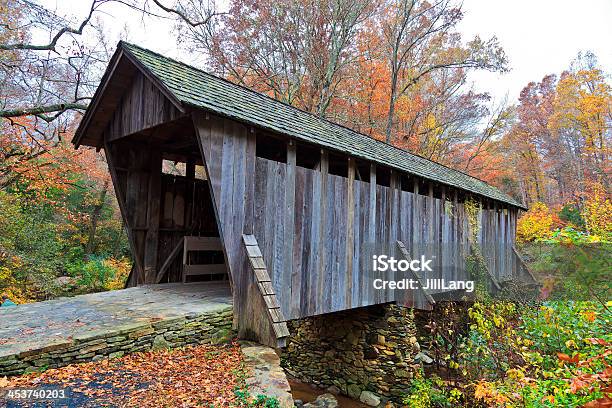 Covered Bridge Stock Photo - Download Image Now - North Carolina - US State, Antique, Autumn