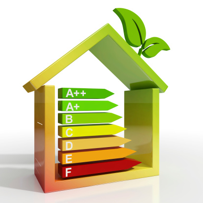 Energy Efficiency Rating Icon Showing Green Housing