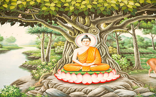 istock Traditional Thai style art with the story about Buddha. 453743293