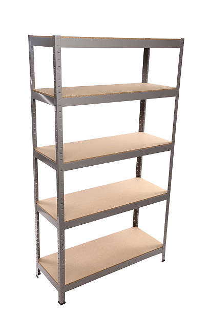 istock Metal industrial storage shelves. 453750681