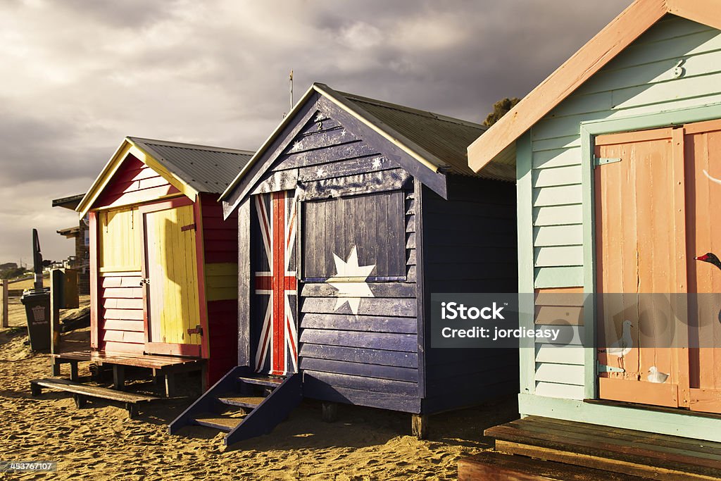 温かいドーンビーチで - イギリス国旗のロイヤリティフリーストックフォト