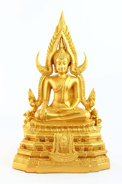 buddha-statue, thailand. - buddha laughing guru smiling stock-fotos und bilder