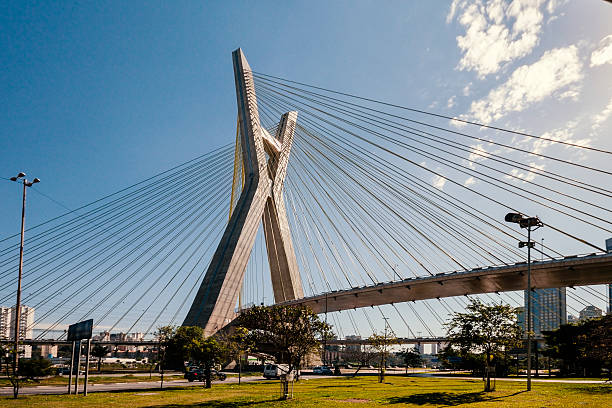 istock Famous cable stayed bridge at Sao Paulo city. 453767693
