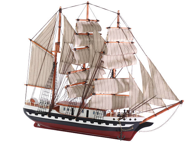 istock Model of sailing frigate. Isolated. 453768839