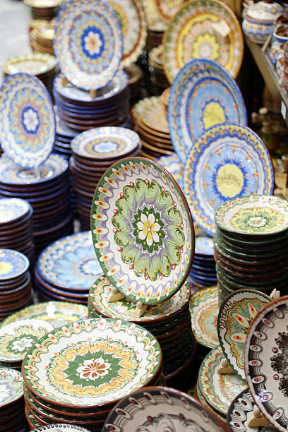 istock Colorful East European Traditional Pottery. 453769183