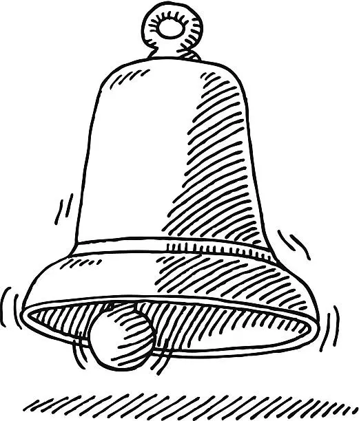 Vector illustration of Ringing Bell Drawing