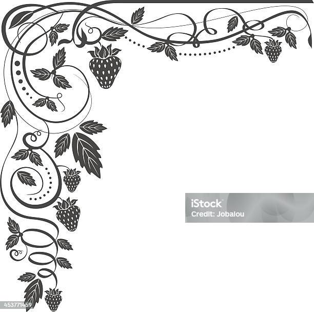 플로럴 코너 Strawberrys 딸기에 대한 스톡 벡터 아트 및 기타 이미지 - 딸기, 덩굴, 꽃-식물