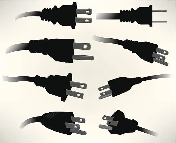 Vector illustration of Electrical Plugs