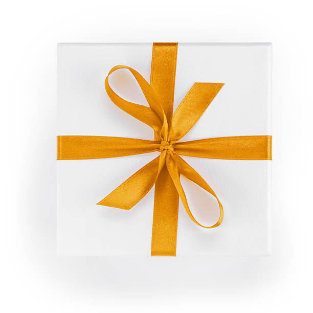 istock white textured gift box with orange ribbon percent symbol 453774449