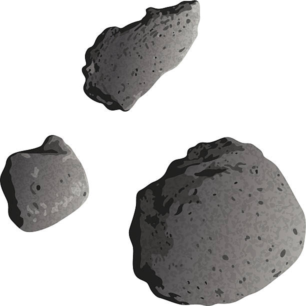 ilustraciones, imágenes clip art, dibujos animados e iconos de stock de asteroids, aislado en blanco - capa de asteroides