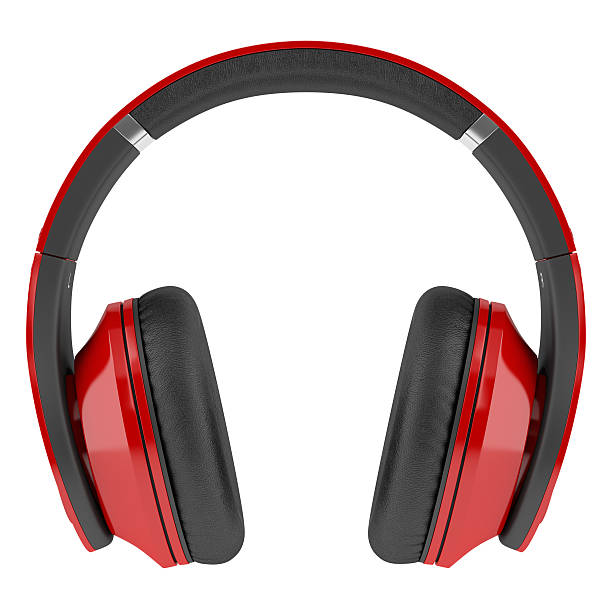 istock red and black wireless headphones isolated on white background 453779623