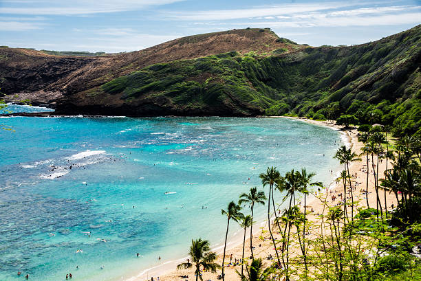 bahía de hanauma - hanauma bay fotografías e imágenes de stock