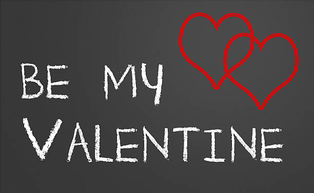 istock Be my valentine with two red hearts 453787207